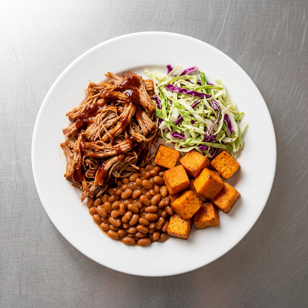 BBQ Pulled Pork + Sweet Potatoes
